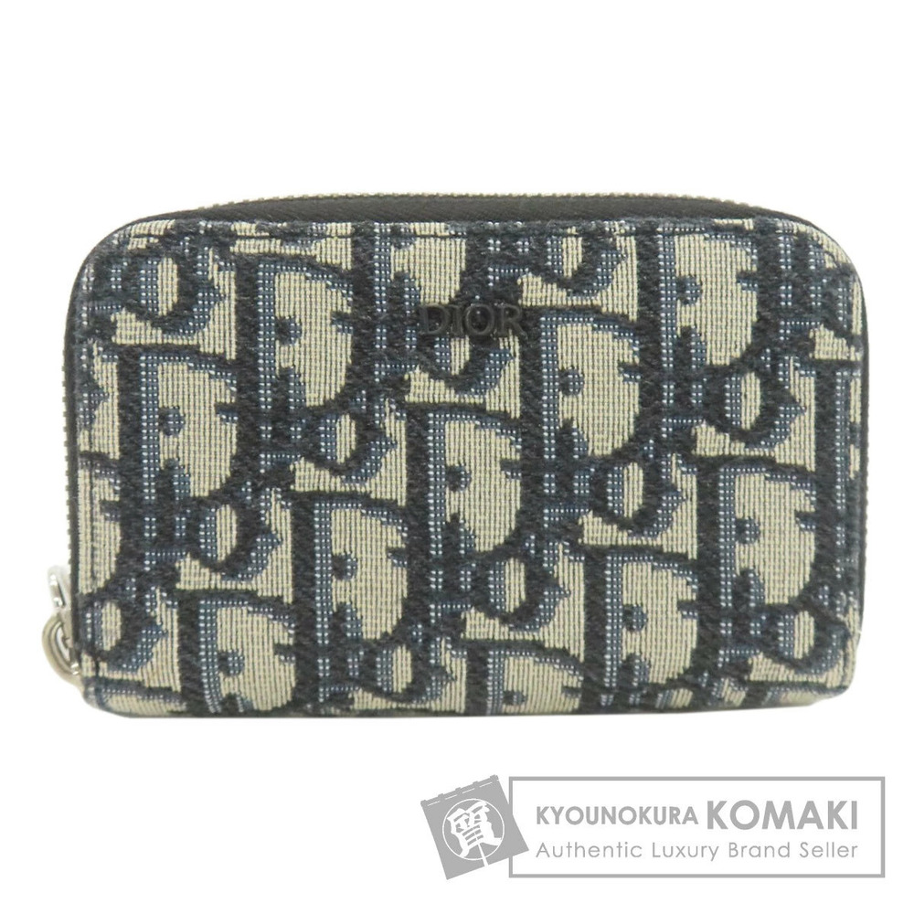 Christian Dior Oblique Jacquard Card Case Wallet Canvas